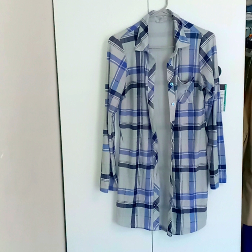 Plaid flannel shirt dress